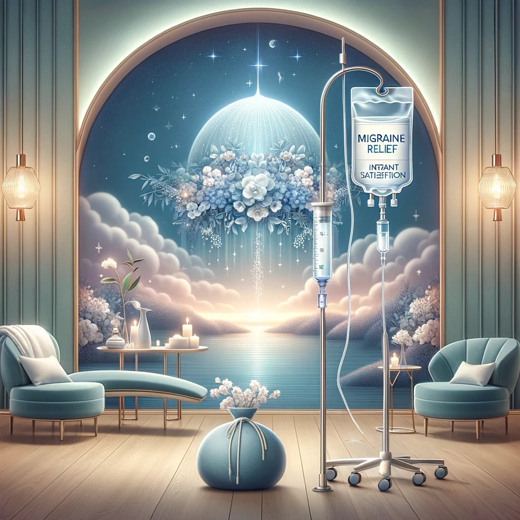 Soothing Instant Satisfaction Migraine Relief IV therapy at Moon Valley Med Spa.